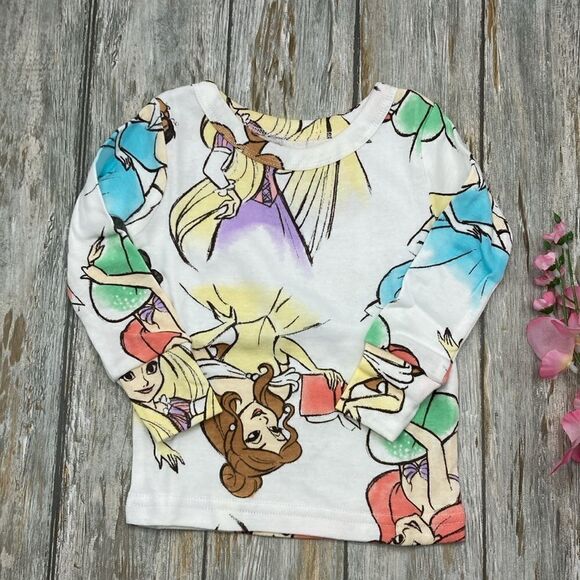 Disney Princess Snug Fit Pajamas Long & Short Sleeve 2, 2-Piece Sets Size 12M - Picture 3 of 14